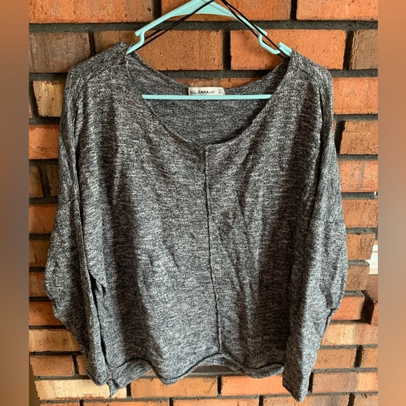 Zara Gray Knit Sweater - Picture 1 of 3
